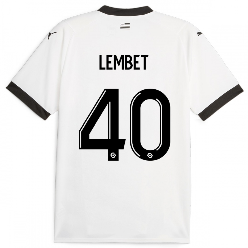 Men Football Geoffrey Lembet #40 White Away Jersey 2023/24 T-Shirt