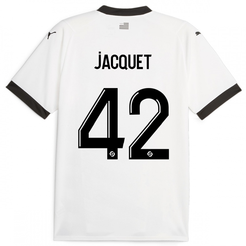 Men Football Jérémy Jacquet #42 White Away Jersey 2023/24 T-Shirt