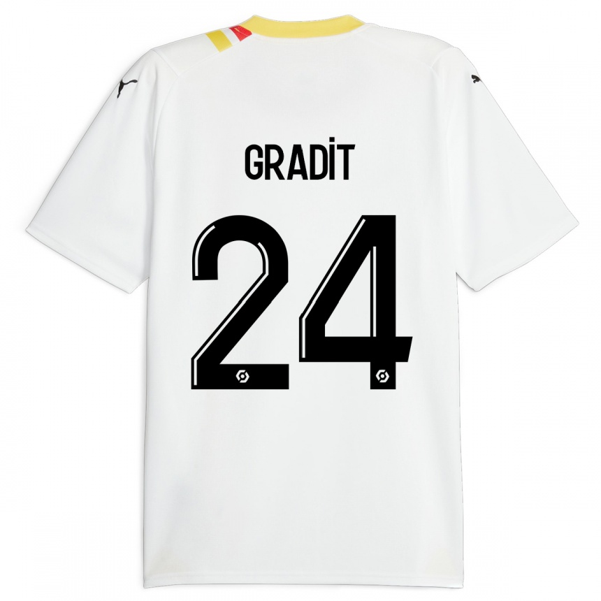 Men Football Jonathan Gradit #24 Black Away Jersey 2023/24 T-Shirt