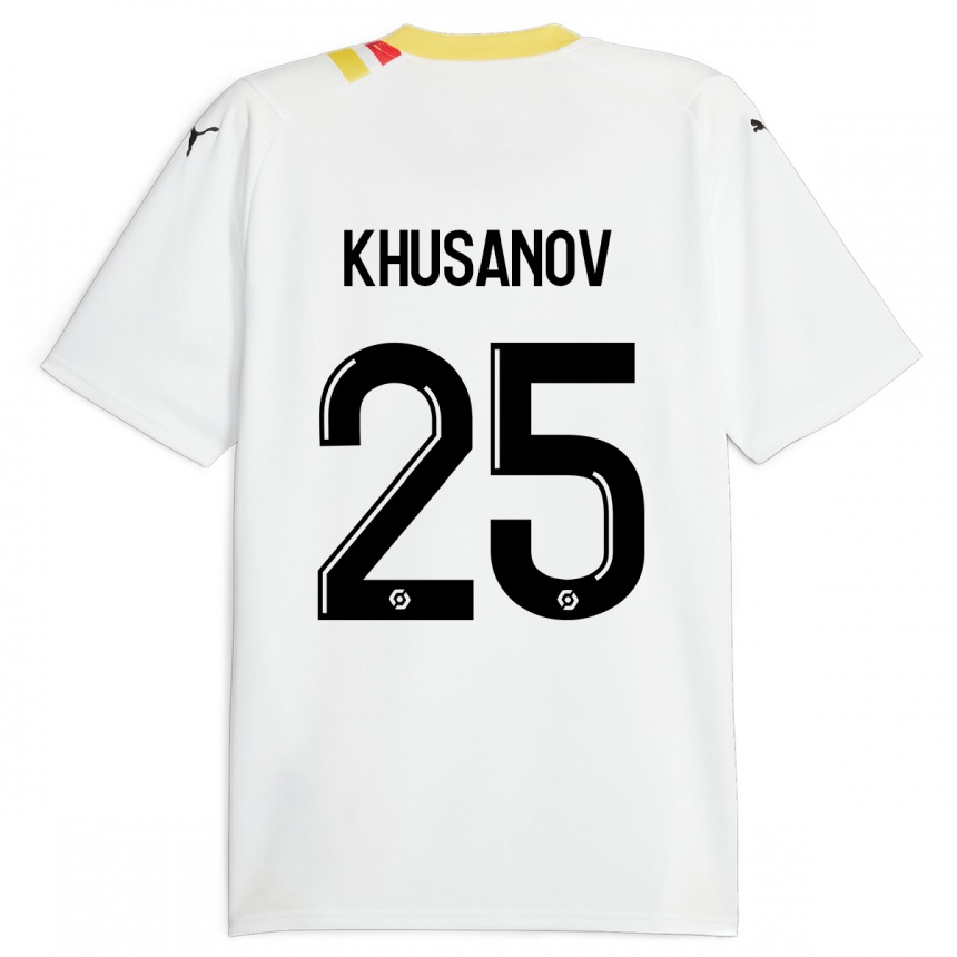 Men Football Abdukodir Khusanov #25 Black Away Jersey 2023/24 T-Shirt