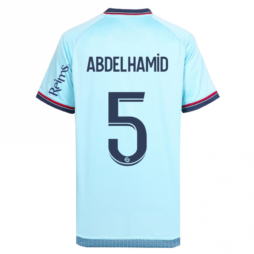 Men Football Yunis Abdelhamid #5 Sky Blue Away Jersey 2023/24 T-Shirt