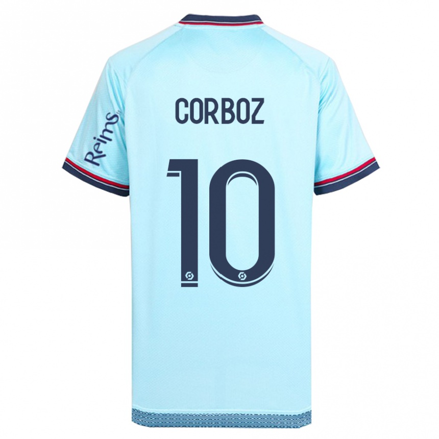 Men Football Rachel Corboz #10 Sky Blue Away Jersey 2023/24 T-Shirt