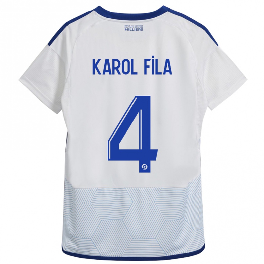 Men Football Karol Fila #4 White Away Jersey 2023/24 T-Shirt