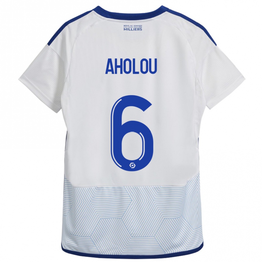 Men Football Jean-Eudes Aholou #6 White Away Jersey 2023/24 T-Shirt