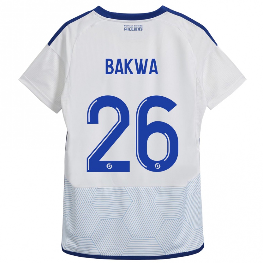 Men Football Dilane Bakwa #26 White Away Jersey 2023/24 T-Shirt