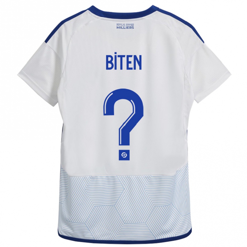 Men Football Clancy Valère Biten #0 White Away Jersey 2023/24 T-Shirt