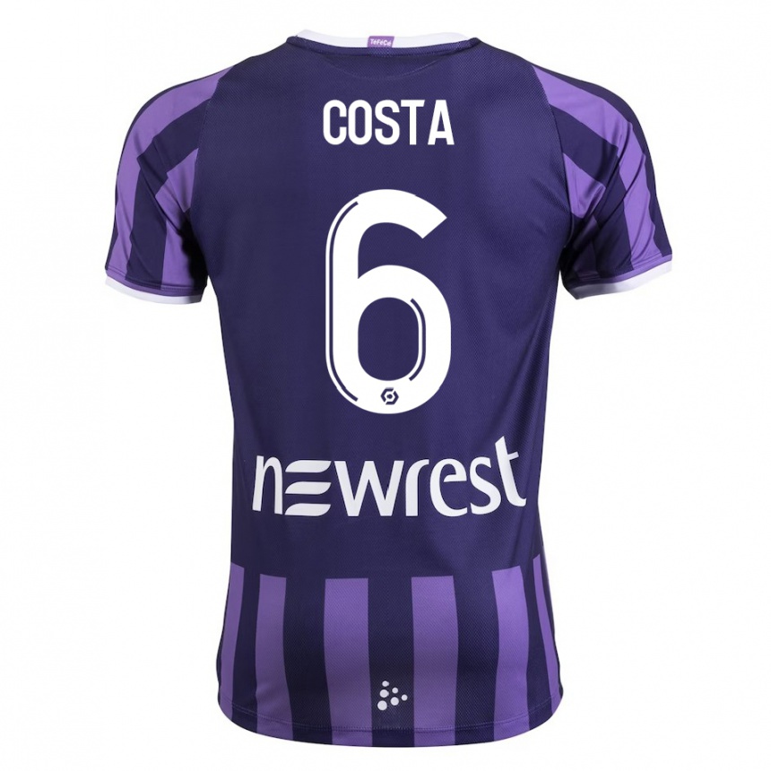 Men Football Logan Costa #6 Purple Away Jersey 2023/24 T-Shirt