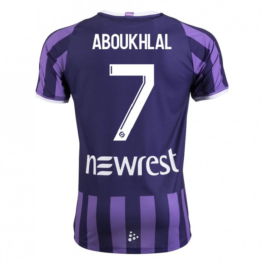 Men Football Zakaria Aboukhlal #7 Purple Away Jersey 2023/24 T-Shirt