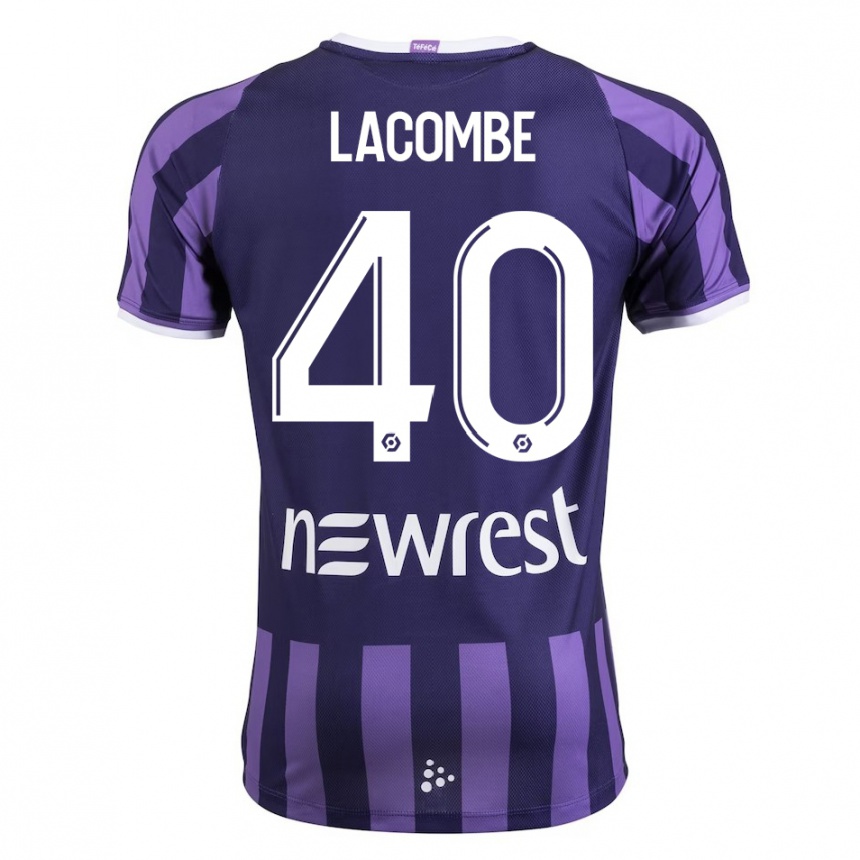 Men Football Justin Lacombe #40 Purple Away Jersey 2023/24 T-Shirt