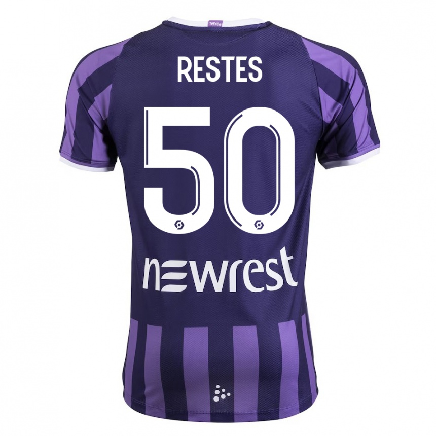 Men Football Guillaume Restes #50 Purple Away Jersey 2023/24 T-Shirt