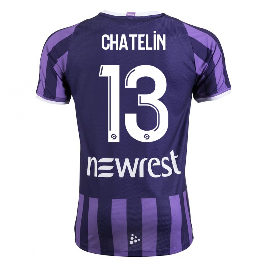 Men Football Delphin Chatelin #13 Purple Away Jersey 2023/24 T-Shirt