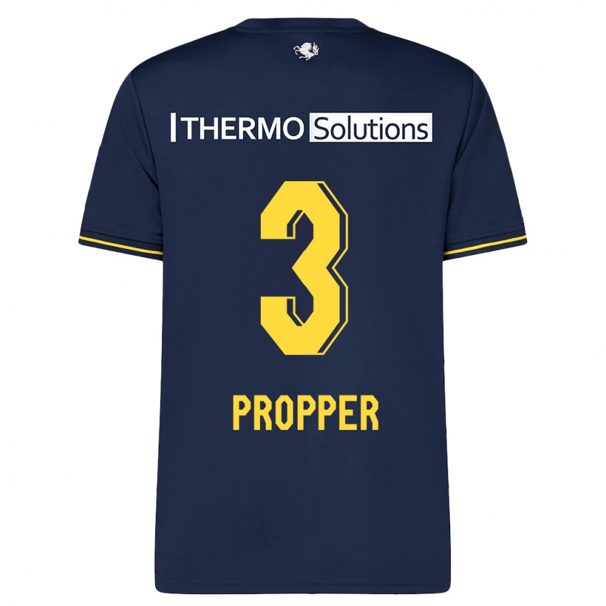 Men Football Robin Pröpper #3 Navy Away Jersey 2023/24 T-Shirt