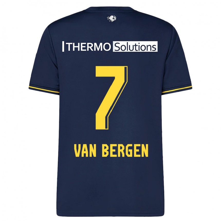 Men Football Mitchell Van Bergen #7 Navy Away Jersey 2023/24 T-Shirt