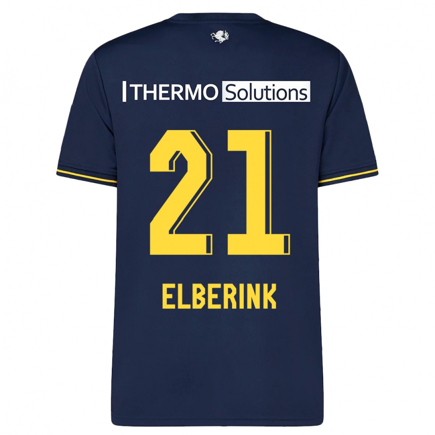 Men Football Eva Oude Elberink #21 Navy Away Jersey 2023/24 T-Shirt