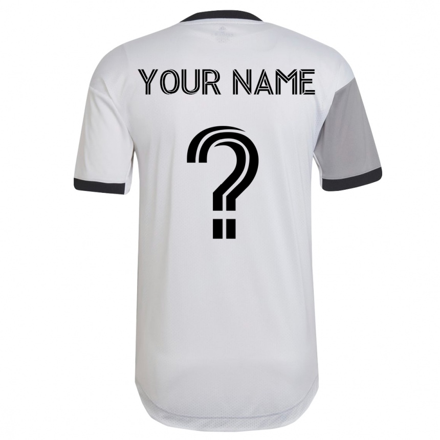 Men Football Your Name #0 White Away Jersey 2023/24 T-Shirt