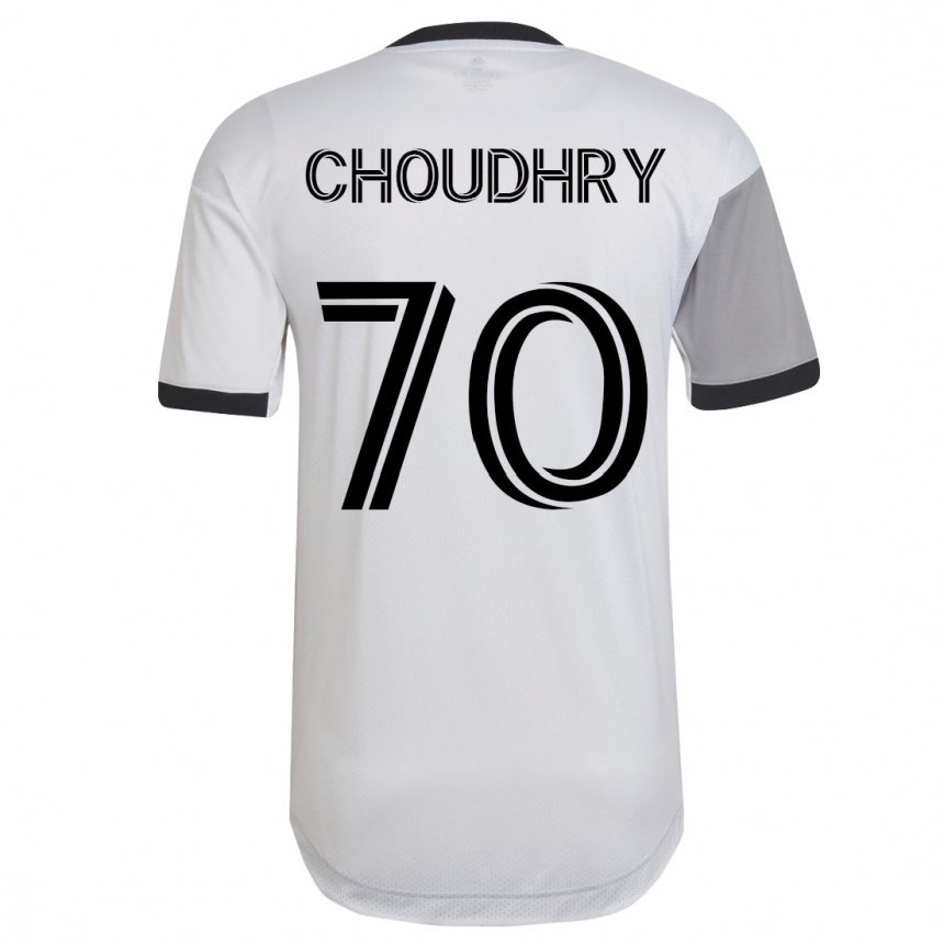 Men Football Benjamin Choudhry #70 White Away Jersey 2023/24 T-Shirt