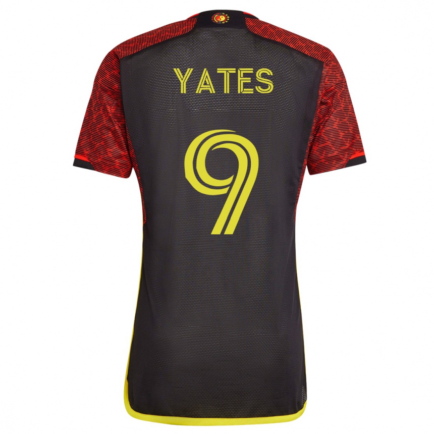 Men Football Summer Yates #9 Orange Away Jersey 2023/24 T-Shirt
