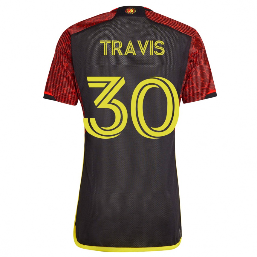 Men Football Riley Travis #30 Orange Away Jersey 2023/24 T-Shirt
