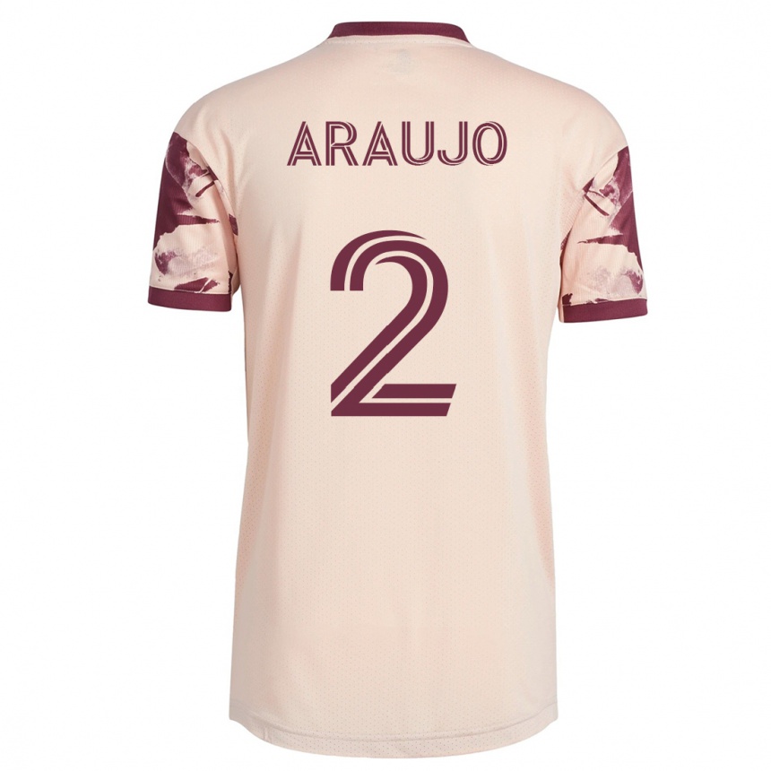 Men Football Miguel Araujo #2 Off-White Away Jersey 2023/24 T-Shirt