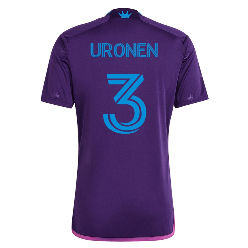 Men Football Jere Uronen #3 Violet Away Jersey 2023/24 T-Shirt