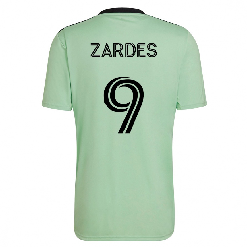 Men Football Gyasi Zardes #9 Light Green Away Jersey 2023/24 T-Shirt