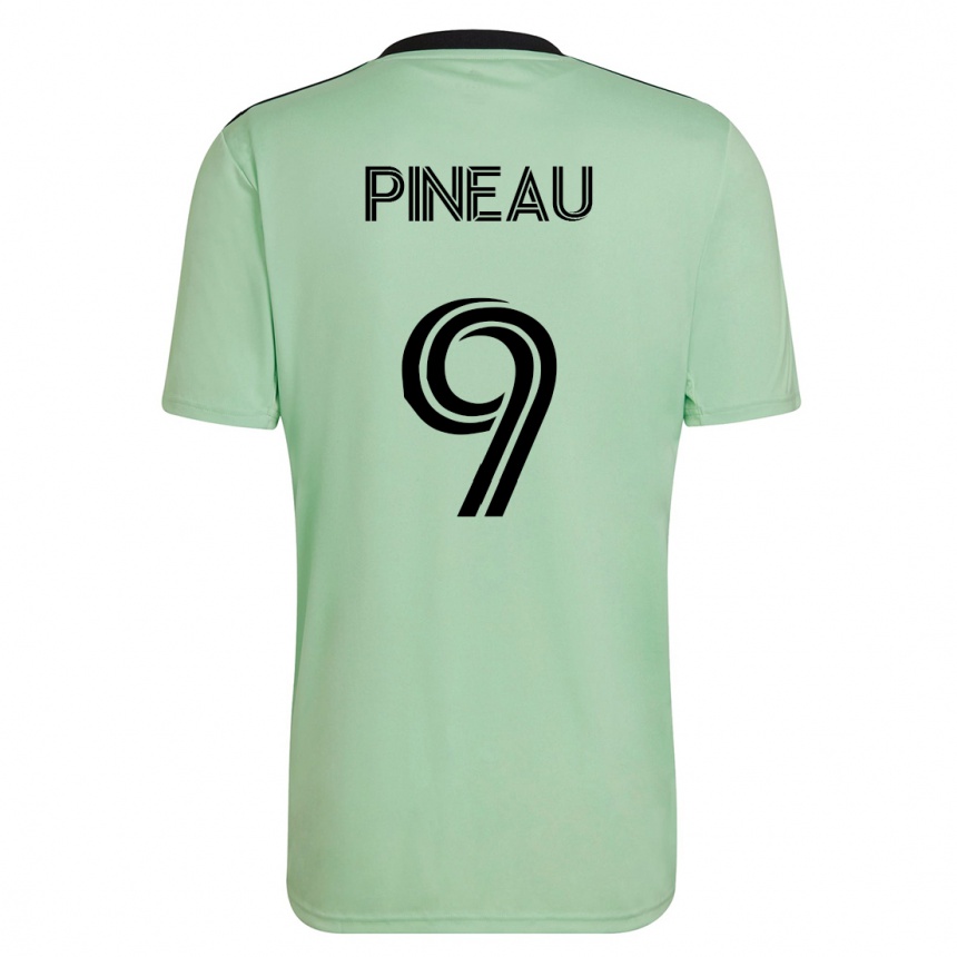 Men Football Sebastien Pineau #9 Light Green Away Jersey 2023/24 T-Shirt