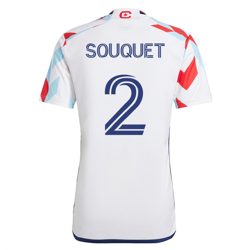Men Football Arnaud Souquet #2 White Blue Away Jersey 2023/24 T-Shirt