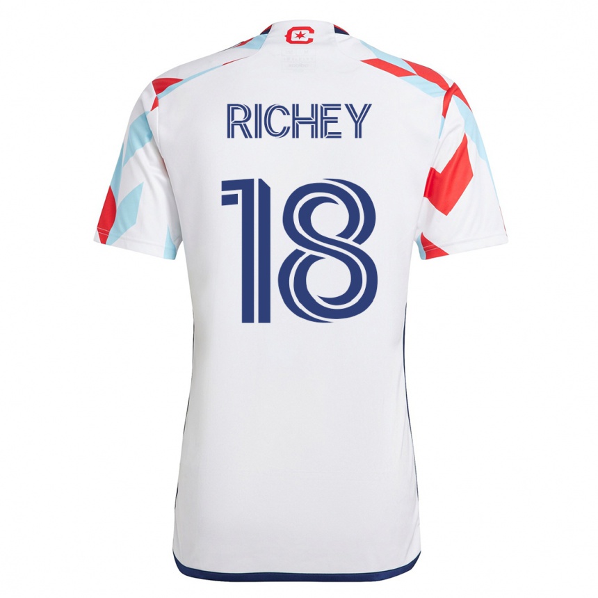 Men Football Spencer Richey #18 White Blue Away Jersey 2023/24 T-Shirt