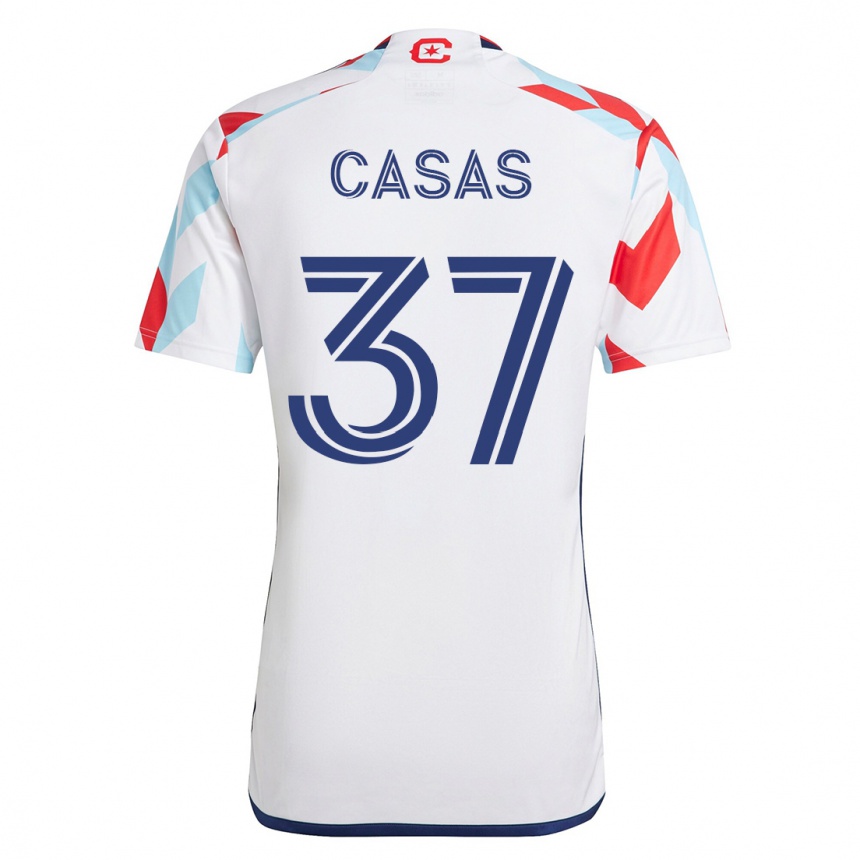 Men Football Javier Casas #37 White Blue Away Jersey 2023/24 T-Shirt