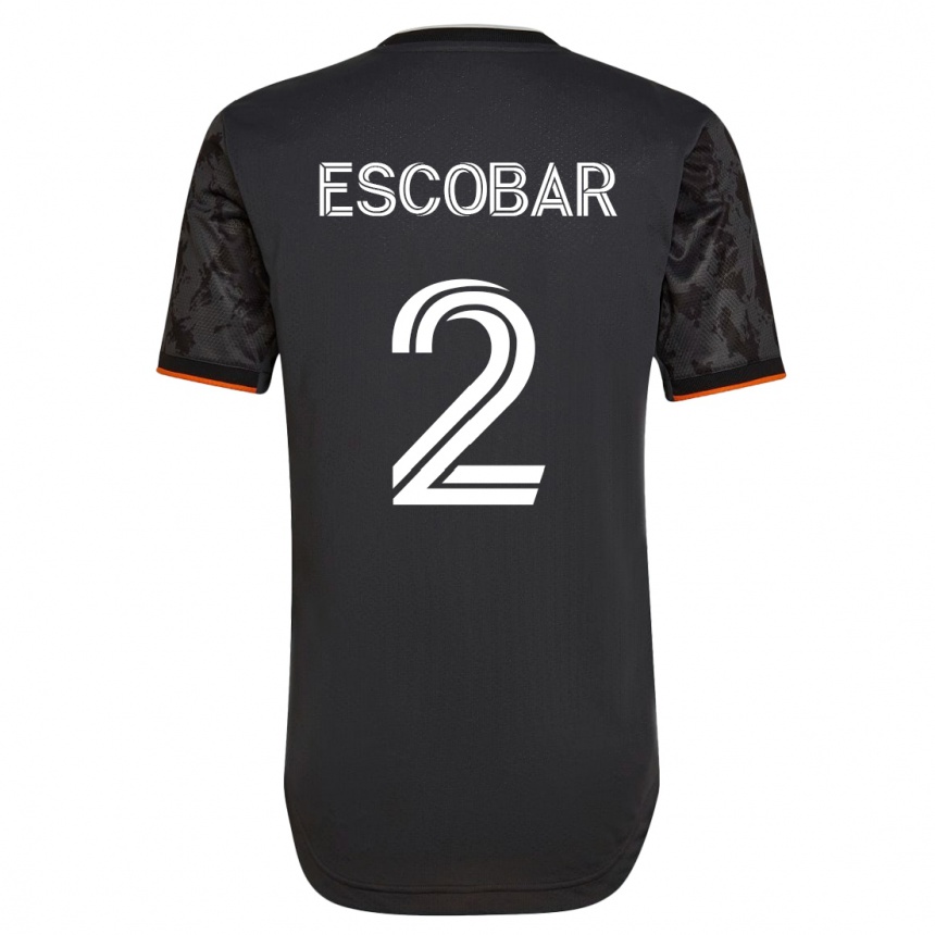 Men Football Franco Escobar #2 Black Away Jersey 2023/24 T-Shirt