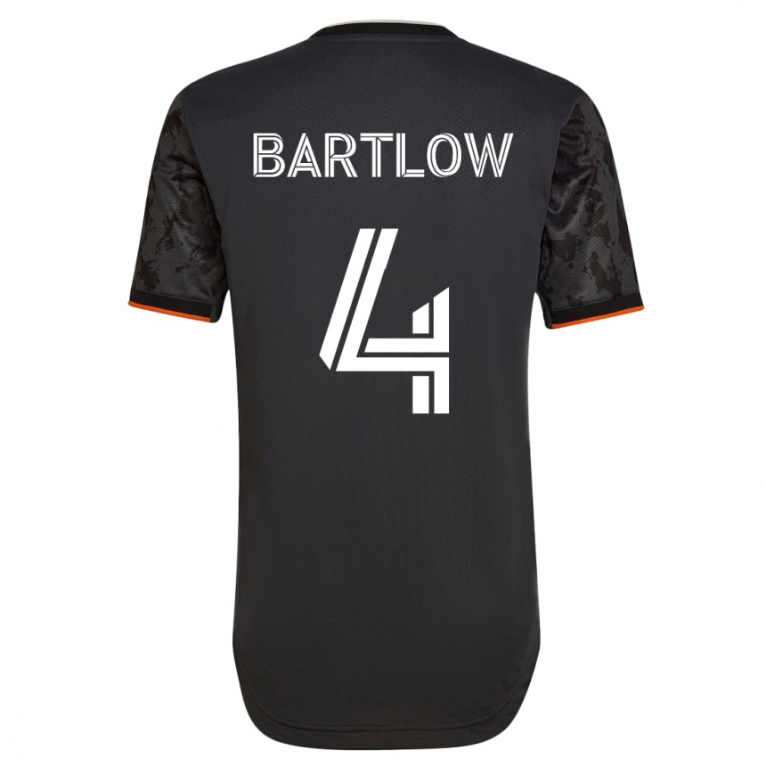 Men Football Ethan Bartlow #4 Black Away Jersey 2023/24 T-Shirt