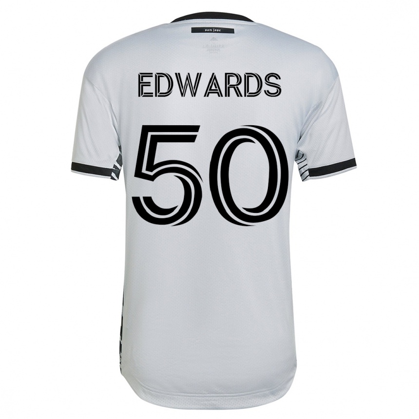 Men Football Aaron Edwards #50 White Away Jersey 2023/24 T-Shirt