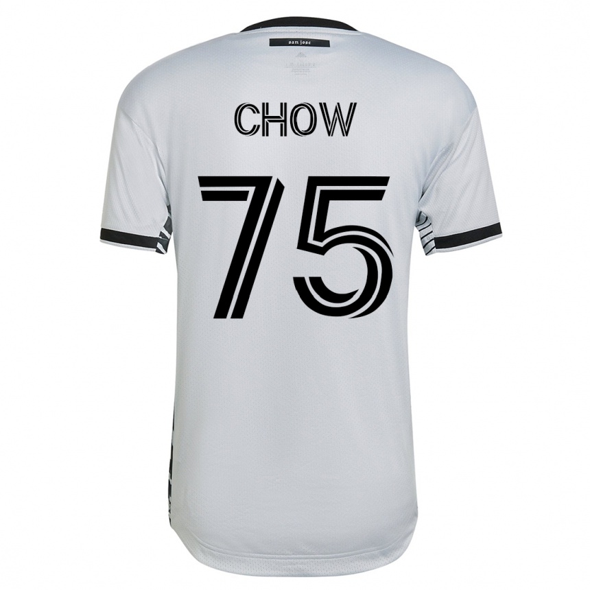 Men Football Alex Chow #75 White Away Jersey 2023/24 T-Shirt
