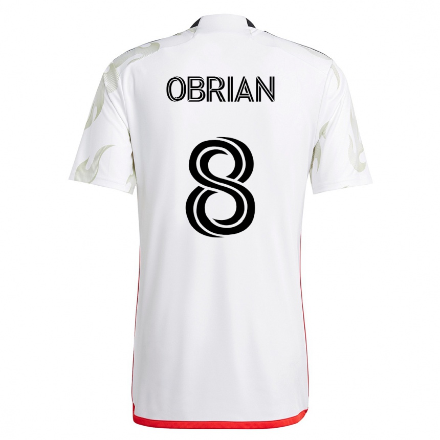Men Football Jáder Obrian #8 White Away Jersey 2023/24 T-Shirt
