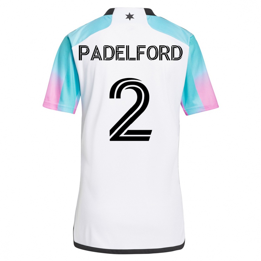 Men Football Devin Padelford #2 White Away Jersey 2023/24 T-Shirt