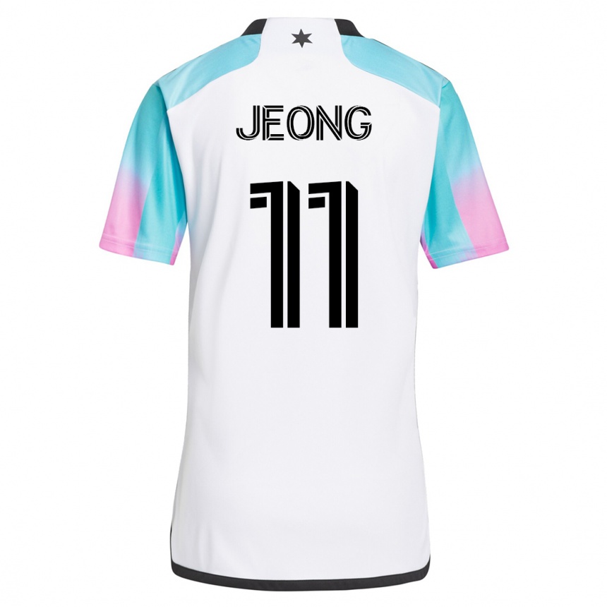 Men Football Sang-Bin Jeong #11 White Away Jersey 2023/24 T-Shirt