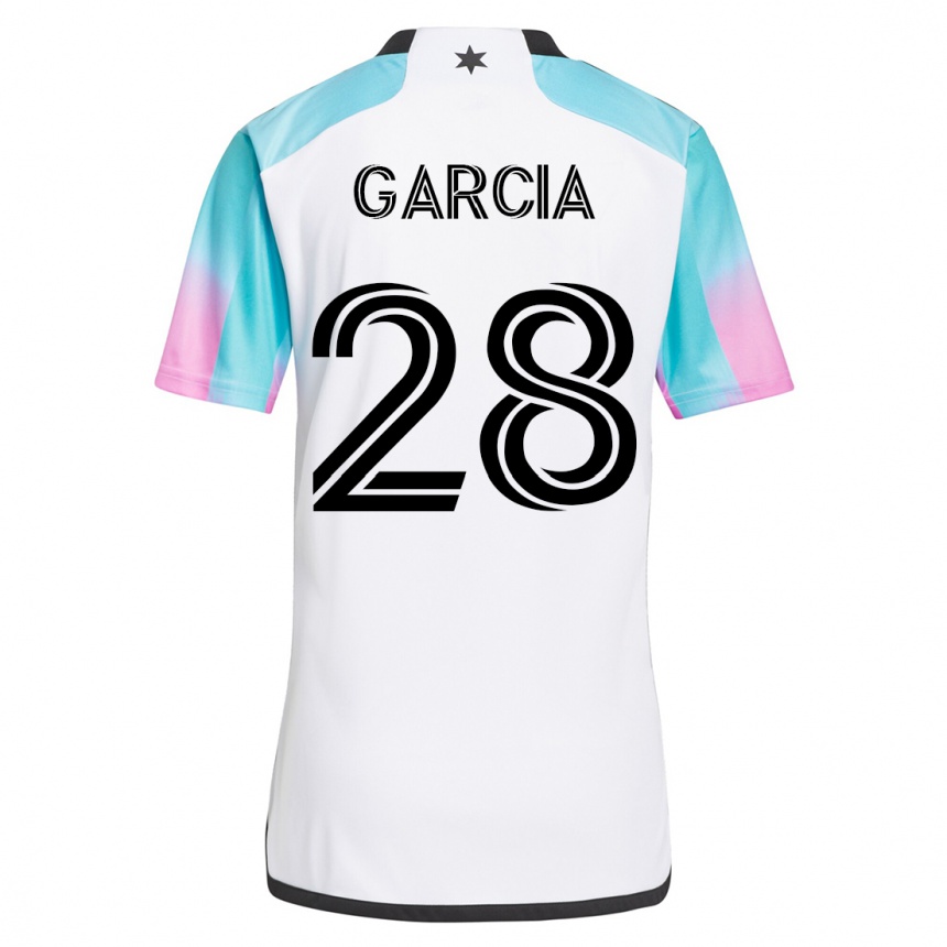 Men Football Mender García #28 White Away Jersey 2023/24 T-Shirt
