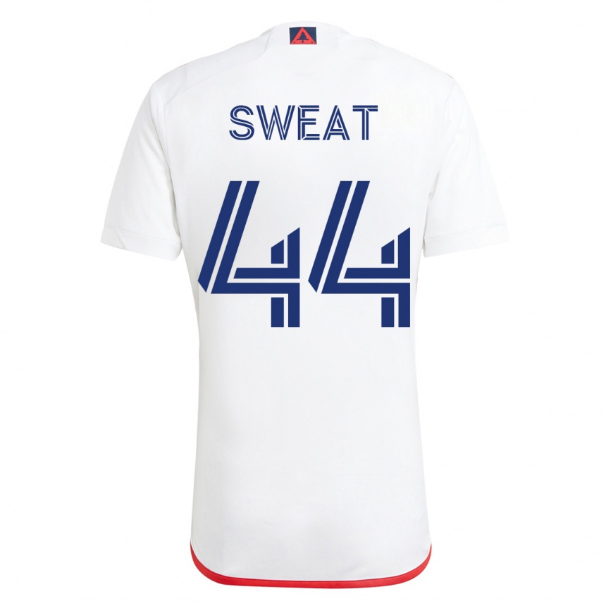 Men Football Ben Sweat #44 White Red Away Jersey 2023/24 T-Shirt
