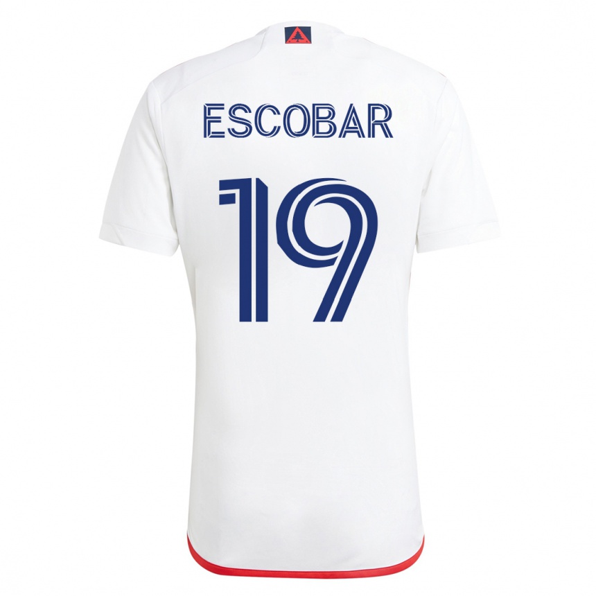 Men Football Olger Escobar #19 White Red Away Jersey 2023/24 T-Shirt