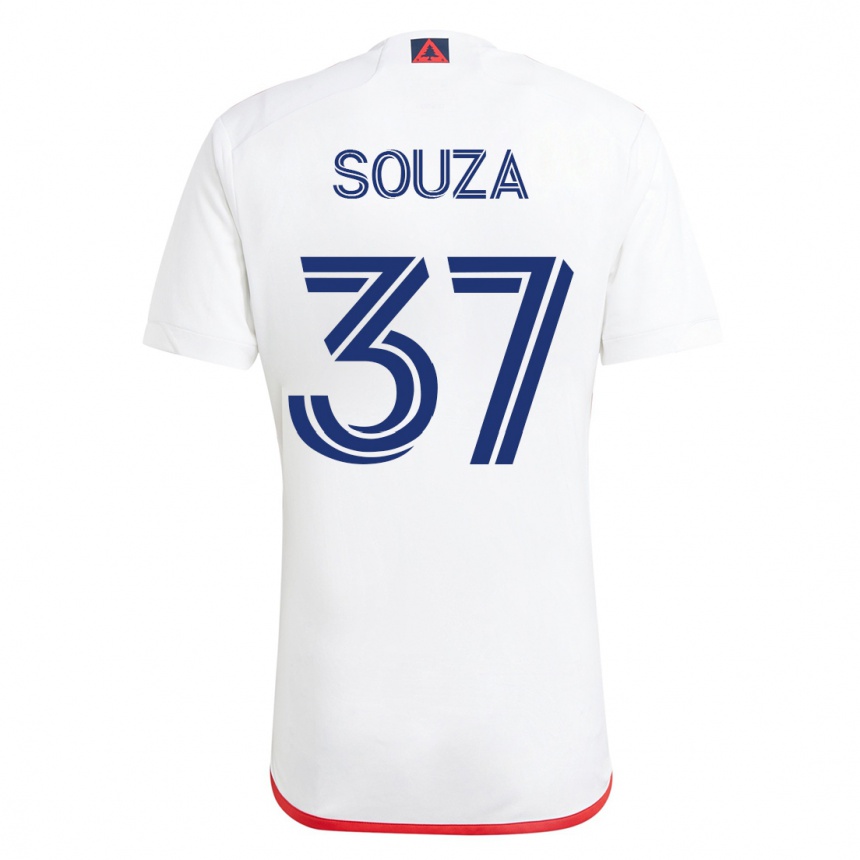Men Football Victor Souza #37 White Red Away Jersey 2023/24 T-Shirt