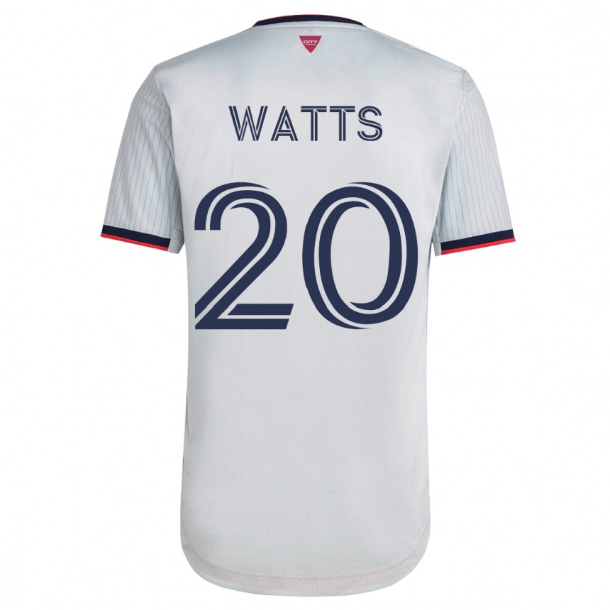Men Football Akil Watts #20 White Away Jersey 2023/24 T-Shirt