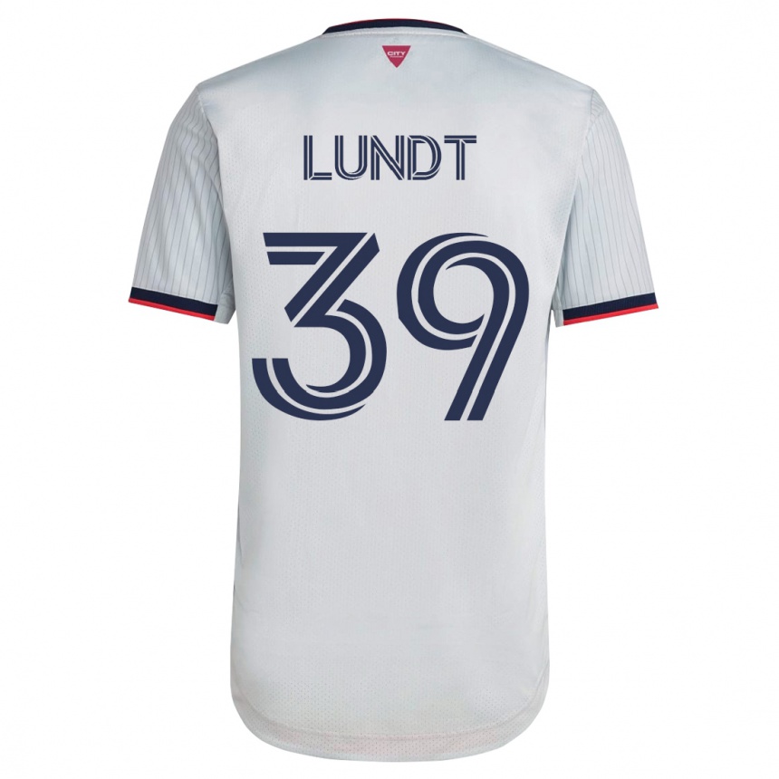 Men Football Ben Lundt #39 White Away Jersey 2023/24 T-Shirt