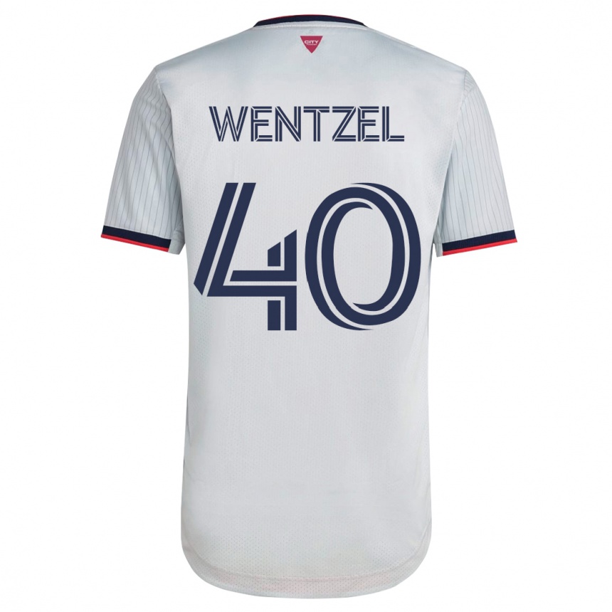 Men Football Michael Wentzel #40 White Away Jersey 2023/24 T-Shirt
