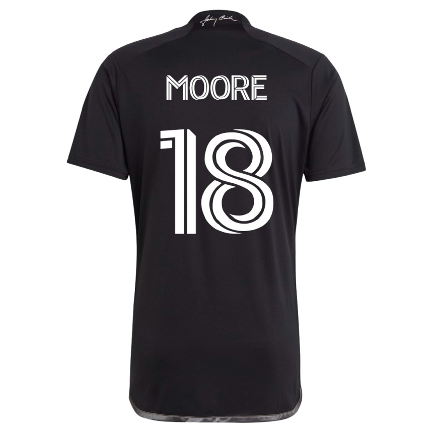 Men Football Shaq Moore #18 Black Away Jersey 2023/24 T-Shirt