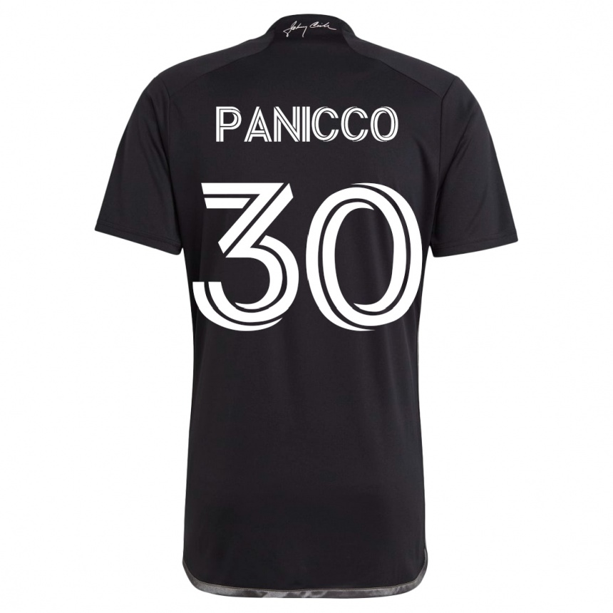 Men Football Elliot Panicco #30 Black Away Jersey 2023/24 T-Shirt