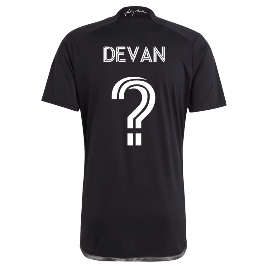 Men Football Liam Devan #0 Black Away Jersey 2023/24 T-Shirt