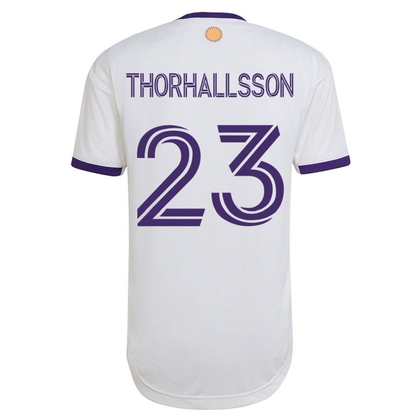Men Football Dagur Dan Thórhallsson #23 White Away Jersey 2023/24 T-Shirt