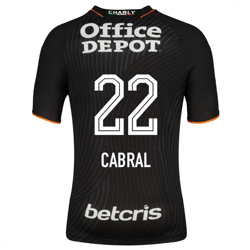 Men Football Gustavo Cabral #22 Black Away Jersey 2023/24 T-Shirt