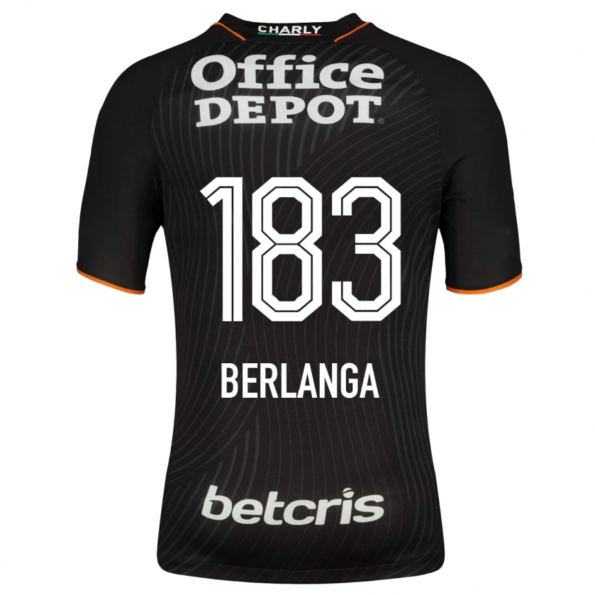 Men Football Jorge Berlanga #183 Black Away Jersey 2023/24 T-Shirt