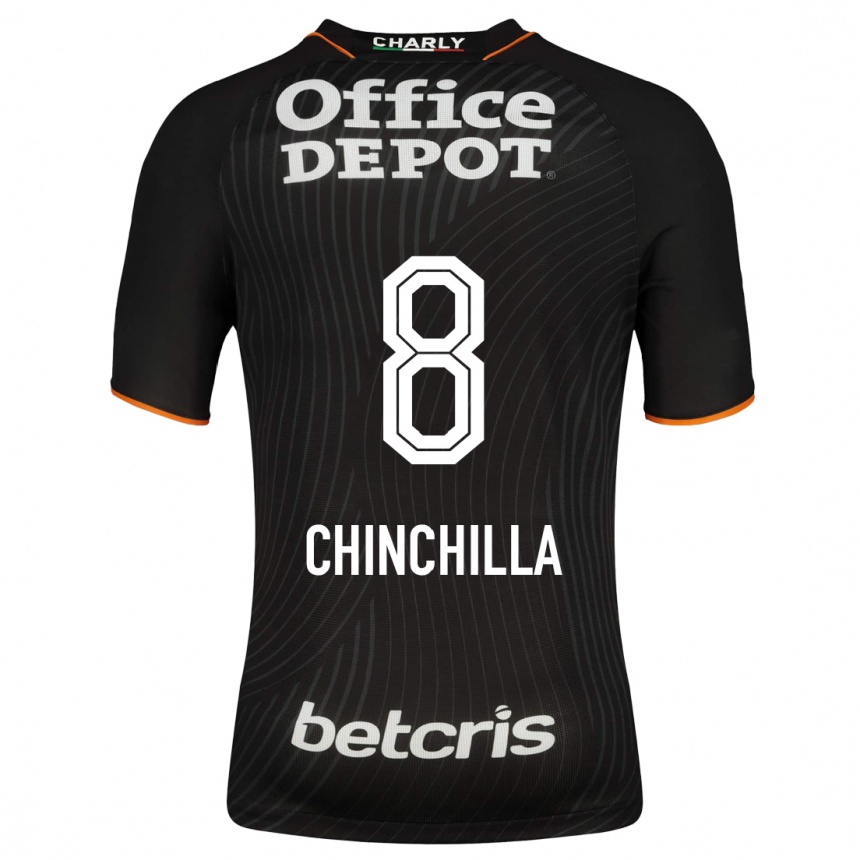 Men Football Priscila Chinchilla #8 Black Away Jersey 2023/24 T-Shirt